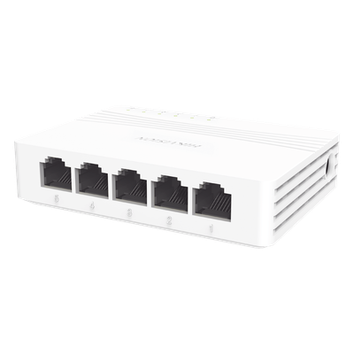 Switch Gigabit No Administrable de Escritorio con 5 puertos 10 / 100 / 1000 Mbps / Diseño Compacto y Estetico