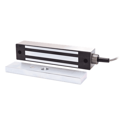 Chapa Magnética Electromagnética / 600 lb (272 kg) / IP65 / 12/24 VDC Seleccionable / Cable Acorazado 18\" (457 mm) / Sin Magnetismo Residual