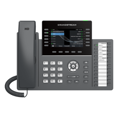 TELÉFONO IP PROFESIONAL DE 12 LÍNEAS / 24 TECLAS DE EXTENSIÓN PROGRAMABLES / WI-FI 6 / POE INTEGRADO / PANTALLA LCD 4.3 PULGADAS / SEGURIDAD DE NIVEL EMPRESARIAL / BLUETOOTH INTEGRADO / COMPATIBLE