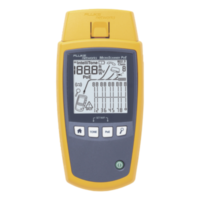 Verificador de Red MicroScanner PoE, para Comprobación de Redes de Voz, Datos, Video y PoE 802.3af, at, bt y UPOE, con Pantalla LCD Retroiluminada