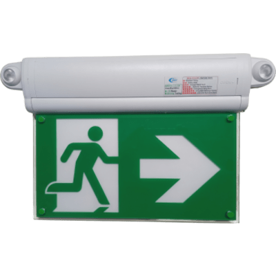 Letrero de Salida con Luz de Emergencia / Borde Iluminado LED / Pictograma Intercambiable 150 mm / Montaje Múltiple / Autonomía 2 Horas / 460 Lúmenes