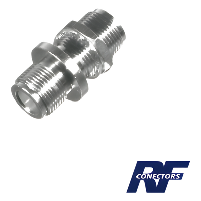 Adaptador Doble N Hembra para Chasis de Montaje Frontal en Doble D Plano y Cuerpo Plateado.