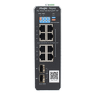 Switch Industrial PoE+ / 8 Puertos Gigabit / 1 PoE++ 60W / 7 PoE+ 30W / 2 SFP Uplink / 300W Total / Capacidad 20 Gbps / Layer 2