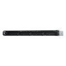 NAS Rack 1U / 4 Bahías SATA / Expansible a 8 Bahías / AMD Ryzen V1500B Quad-Core 2.2 GHz / DDR4 ECC 32 GB / 4x 1GbE / PCIe 3.0 / SSD NVMe / 2,100/1,000 Mbps Lectura/Escritura