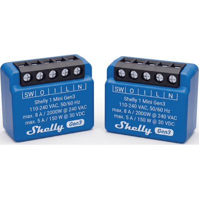 Mini Relevador inalámbrico inteligente, 1 salida de contacto seco, compatible con asistentes de voz Alexa y GoogleHome