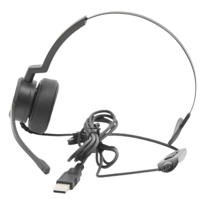 Audífonos USB de Diadema MONO con Audio HD / Micrófono con Cancelación de Ruido / Calidad para uso en Oficina