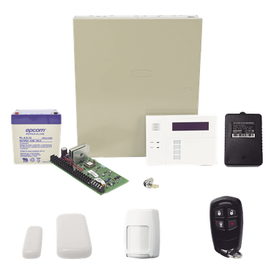 Kit de alarma inalámbrico con panel VISTA-48, teclado 6160RF, contactos magnéticos, sensor PIR y control remoto