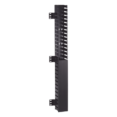 Organizador Vertical / 40 UR / 1825 mm (70.8 in) / Montaje Frontal en Riel / PVC / 2.25 in Ancho / Negro
