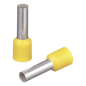Ferrúl de cobre DIN Amarillo para Cable 10 AWG con largo 12 mm.  Paquete de 100 Piezas