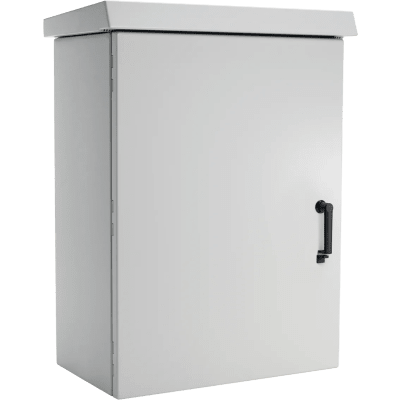 Gabinete Para Exterior OSP ComLine de 18 UR, 600 mm de Ancho, 500 mm de Profundidad De Aluminio, Color Gris Claro Con Protección NEMA 4/12/4X/3/3R; IP66