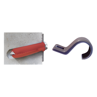 Kit de 8 grapas, 8 taquetes y 8 tornillos para sujetar conductores redondos o tubo en muro (para tubo de 1/2) (2104-07240)