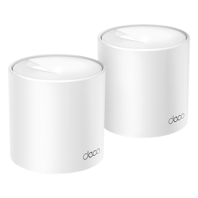 Kit 2 Routers Inalámbricos MESH Interior para Hogar / Doble Banda Wi-Fi 6 AX1500 Mbps / 2 Puerto Gigabit WAN/LAN / 2 Antenas Internas / Administración Mediante la App Deco (iOS, Android) / Protecci