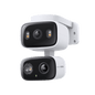 Cámara de Seguridad Dual PTZ / 2 Lentes 2K+2K (3MP cada uno) / 3x Claridad Telefoto / IP65 Exterior / IA Inteligente / Seguimiento Sincronizado / Vista Dual Simultánea / Color Night Vision / Audio