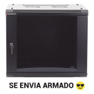 Gabinete de Pared / 6UR / 19in / 450mm Profundidad / 60kg Carga / Acero Negro