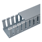 Canaleta Ranurada de PVC con Tapa / Tipo F / 44.5 mm Ancho / 79.2 mm Alto / 2 m Largo / 6.56 ft / Gris