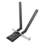 Adaptador  PCIe inalámbrico doble banda AX1800 Mbps / Seguridad Inalámbrica WPA3 /Antena de alta ganancia / Tecnología MU-MUMO 2X2 / Soporte de perfil bajo y Altura completa / Bluetooth 5.2
