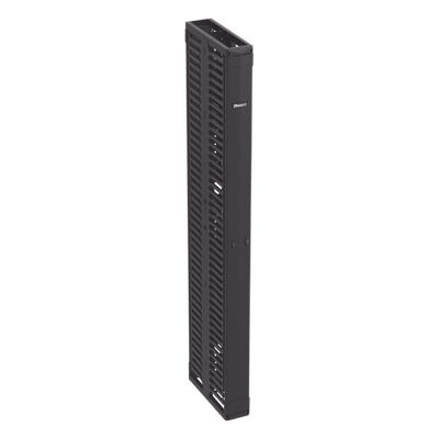 Organizador Vertical PatchRunner™, Doble (Frontal y Posterior), Para Rack Abierto de 45 Unidades, 6in de Ancho, Color Negro