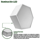 Lampara LED Poligonal de 18 W / 1 800 lm /  127-265V~50/60Hz / Acabado Blanco Mate / Angulo de Luz  140° / Dimensiones 230 x 60 mm (Largo y Alto) / Sobreponer /Luz Fría 6 500 K