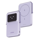 Power Bank Inalambrico | 5000mAh | 7.5W  |  Con Emojis de Estado | Carga Rápida USB-C Bidireccional  | Pantalla TFT  Inteligente | 13 niveles de Proteccion | Con Holder | Color Purple.