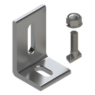 Herraje en L para Fijación al Suelo / Aluminio Serie 6000 / Acero Inoxidable / Compatible con N Rail 4.72 / Techos Planos e Inclinados