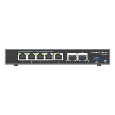 4 en 1: Firewall Nueva Generación, Router, IP PBX (24 usuarios / 8 llamadas), Switch Gigabit de 5 Puertos (4 PoE) y 2 Puertos SFP 2.5 Gigabit