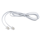 Cable Telefónico RJ11 / Plano / UTP Cat5e / 2 Pares / 1.5 m (4.92 ft) / Blanco
