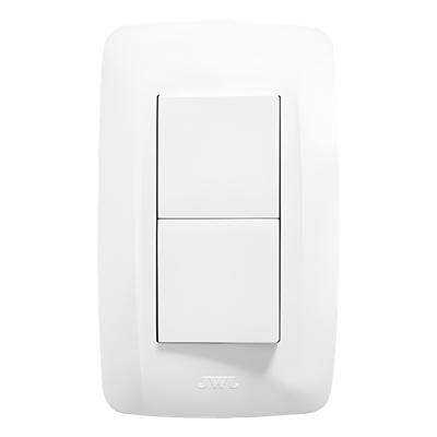 Apagador Escalera Doble de 10 A/ 127 V CA ~ 60 Hz / 1 1/2 Módulos / Color Blanco.