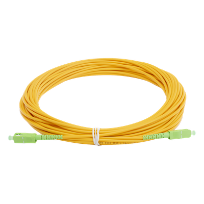 Jumper de Fibra Óptica Monomodo SC/APC - SC/APC Simplex, Color Amarillo, 15 Metros (49.21 Pies)
