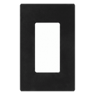 Placa de Pared / 1 Espacio / Sin Tornillos Visibles / Acabado Negro Brillante / 75 x 119 mm / Perfil 7.6 mm