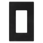Placa de pared Claro de 1 espacio sin tornillos visibles, acabado negro brillante, para atenuadores, apagadores y controles Pico de Lutron