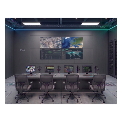 Videowall 2x2 / 4 Pantallas LCD 55\" Full HD / Bisel 3.5 mm / Decodificador 16 Salidas HDMI 4K / Montaje de Pared / Operación 24/7