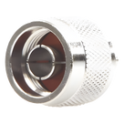 Conector RF N Macho / Anillo Plegable / Cuerpo Bronce Niquelado / Contacto Oro / Aislante Teflón / Cables RG-58/U, RG-142/U, LMR-195