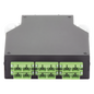 Distribuidor de Fibra Óptica para Riel Din, 6 Acopladores SC/APC Duplex Monomodo con Charola de Empalme