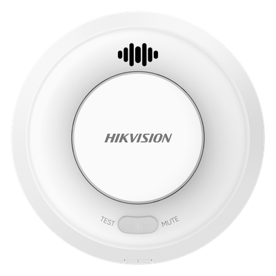 Detector de Humo Interlink con Hub / Doble Tecnología de Sensor de Luz / Alarma Auditiva 85 dB / Batería de Litio 10 Años / Autoverificación / Interconectable 30 Dispositivos / Wi-Fi Hik-Connect