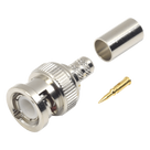 Conector BNC Macho / Anillo Plegable / RG-8/X / LMR-240 / Belden 9258 / Cuerpo Bronce Niquelado