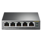 Switch Escritorio No Administrable de 5 puertos 10/100/1000 Mbps / Con 4 puertos PoE 802.3af/at de hasta 65 W / PoE Extendido hasta 250 metros