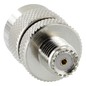 Adaptador en Línea de Conector Mini UHF Hembra a UHF Macho (PL-259), Níquel/ Oro/ Teflón.