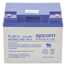 Batería 12 Vcc / 40 Ah / UL / Tecnología AGM-VRLA / Para uso en equipo electrónico Alarmas de intrusión / Incendio/ Control de acceso / Video Vigilancia / Terminales tipo M6 ( HEX ) / Cargador reco