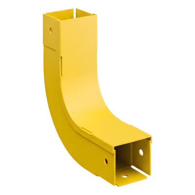 Bajada Vertical Interior de 90º, Para uso con Canaletas 2x2 FiberRunner™, Color Amarillo