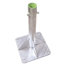Base para Mástil / 30 x 30 cm / Tubo 50 cm (19.7 in) / Galvanizado en Caliente / Tornillos Opresores 3/8'' / Mástiles 1'' a 2''
