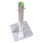Base para Mástil Hasta 2\" con Opresores, Base de 30 x 30 cm y Tubo de 50 cm Ced. 30. Galv. Inmersión.