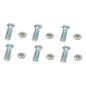 Paquete de 6 tornillos y tuercas de acero inoxidable 3/8 x 2”.