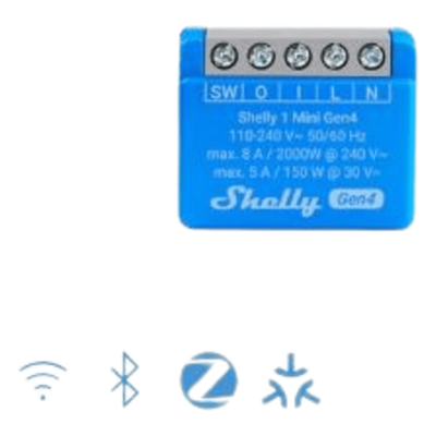 Mini Interruptor inteligente con Wi-Fi 2.4 / contacto seco /1 canal 8A, 110 - 240V / compatible con asistentes de voz