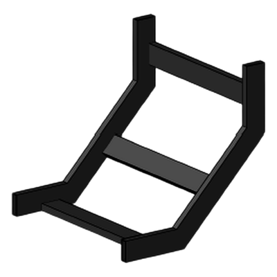 Curva vertical interior epoxica para charola tubular de 4\" de ancho, incluye cople y tornillería