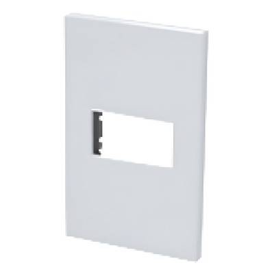 Placa de policarbonato con base de acero para 1 módulo 1/3 color blanco.