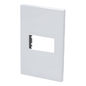 Placa de policarbonato con base de acero para 1 módulo 1/3 color blanco.
