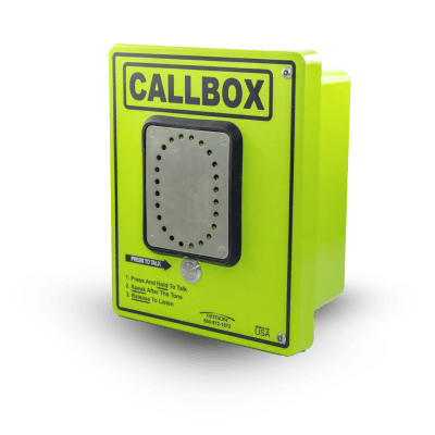 Callbox HD Series / Intercomunicador Bidireccional / 800mW-2W Potencia Transmisión / Audio Ajustable / Enclosure Fibra de Vidrio / Vandal-Resistente / IP65 / Mensajes de Voz Grabables / Control de