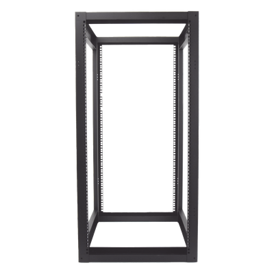 Rack Estándar 19\" de 4 Postes, Acero, 24 Unidades, Profundidad Ajustable.