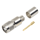 Conector Coaxial TNC Macho Inverso / Anillo Plegable / Compatibilidad RG-8/U, LMR-400, CNT-400 / Cuerpo Bronce Niquelado / Contacto Oro / Aislante Teflón
