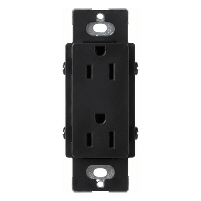 Tomacorriente dúplex de 15 A y 125 V estilo decorador, línea Satin Colors en color Midnight, complemento para controles y placas Lutron; placa se vende por separado